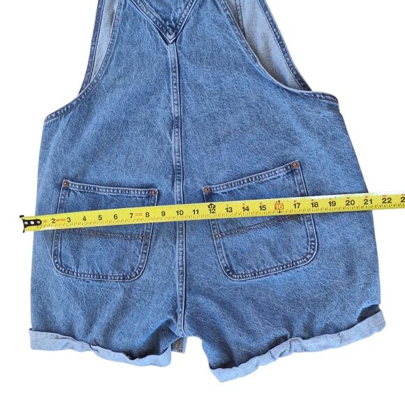 Old Navy Shortalls Blue Denim Y2k Jean L Bibs Overalls Shorts Barn Farmer Large - Picture 11 of 11